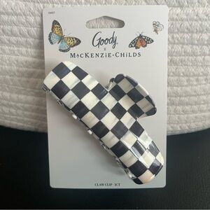 NWT Mackenzie Childs x Goody Black Courtly Check Claw Clip Large Hair Accessory